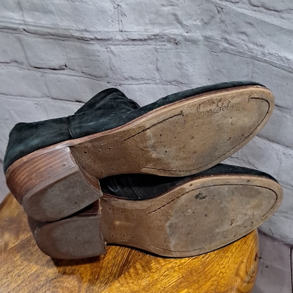 Sam Edelman Black Suede Side Zip Short Booties - Picture 8 of 12